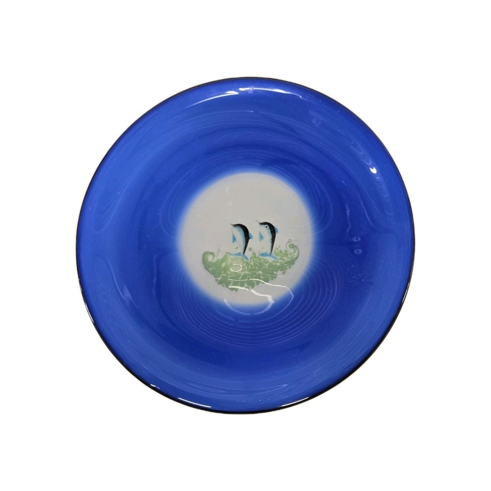 ThriftCHI ~ Murano Art‎ Glass Bowl w Inlaid Dolphins Design